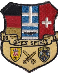Bild von Open Spirit 2011 Badge mit Klett vom Training der Schweizer Fliegerabwehr auf Kreta im Oktober 2011.